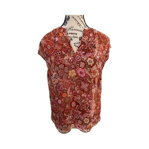 Rachel Rachel Roy Floral Retro Vibes Lined Blouse NWT Size XS